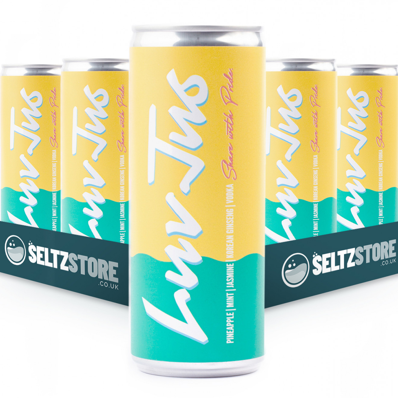 LuvJus - Pineapple, Mint, Jasmine, Korean Ginseng Hard Seltzer Multipack