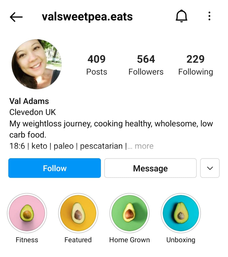 Val Sweatpea Eats Instagram